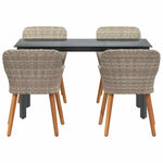 Dining Set Light grey Poly rattan 3261714