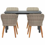 Dining Set Light grey Poly rattan 3261714