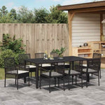 Garden Dining Set 9 pcs Black Poly rattan 3334860