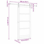 Sliding Door Manual Natural and white 93 x 211 cm 3333264