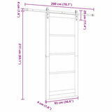 Sliding Door ORKDAL Natural and Black 93 x 211 cm 3331869