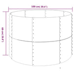 ZNTS Garden Raised Bed Powder-coated Steel 100x100x68 cm Silver 319057