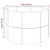 ZNTS Garden Raised Bed Powder-coated Steel 100x100x68 cm Silver 319057