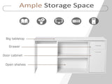 L-Shaped Desk, Corner Computer Desk, Adjustable Study Table with Storage Shelf, Drawer and Cabinet, T3398P329832