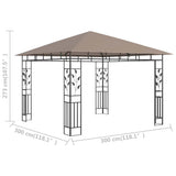 Gazebo with Mosquito Net 3x3x2.73 m Taupe 180 g/m 312251