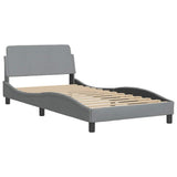 Bed Frame "Dover" Light Grey 100x190 cm Fabric 373265