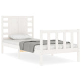Bed Frame without Mattress White Small Single Solid Wood Pine 3192777