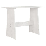 Dining Table with Bench REINE White Solid Wood Pine 327251