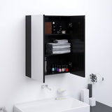 Bathroom Mirror Cabinet 60x15x75 cm MDF Shining Black 331524