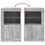 Side Cabinet with LED Lights Grey Sonoma Engineered Wood 836640