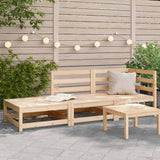 Garden Sofa with Footstool 2-Seater Solid Wood Pine 837970