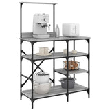 Baker's Rack Grey Sonoma 90x40x132 cm Engineered Wood and Metal 845419