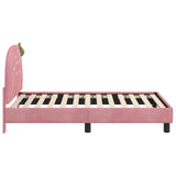 Children's Bed Frame with Headboard Pink 80 x 160 cm Velvet 42011065