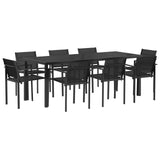 Outdoor Furniture Set 9 pcs Black and Anthracite Textilene 3422884