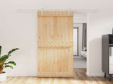 Sliding Door Natural and White 85 x 210 cm Solid Pine Wood 3444953