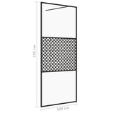 Walk-in Shower Wall with Clear ESG Glass 100x195 cm Black 151030