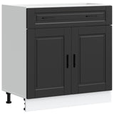Kitchen Base Cabinet Porto Black Engineered Wood 853978