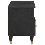 TV Cabinet with Drawer Black 100 x 33 x 46 cm Solid Mango Wood 4018826