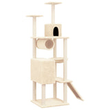 Cat Tree with Sisal Scratching Posts Cream 168 cm 171699