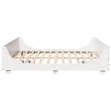 Bed Frame without Mattress White 200x200 cm Solid Wood Pine 3302271