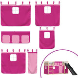 Bunk Bed without Mattress with Slide and Curtains Pink 80x200 cm 3284118