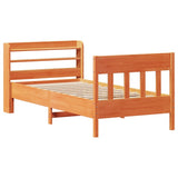 Bed Frame without Mattress Wax Brown 100x200 cm Solid Wood Pine 3307013