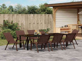 Garden Dining Set 9 pcs Brown and Black Powder-coated Steel 3379134