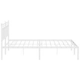 Metal Bed Frame without Mattress with Headboard White 150x200cm 373742