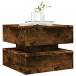 ZNTS Coffee Table with LED Lights Smoked Oak 50x50x40 cm 839858