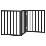 Dog Gate Foldable 3 Panels Black 150 cm Poplar Wood 352188