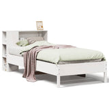 Bookcase Bed without Mattress White 100x200cm Solid Wood Pine 3322847