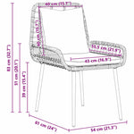 Garden Dining Set 3 pcs Brown and Black and Cream 42010361