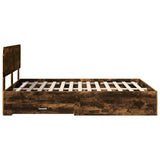 Bed Frame with Drawer Smoked Oak 150 x 200 cm Engineered Wood 3412361
