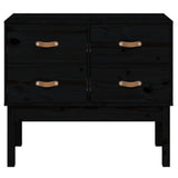Console Cabinet Black 90x40x78 cm Solid Wood Pine 821743