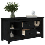 TV Cabinet Black 103x36.5x52 cm Solid Wood Pine 814573
