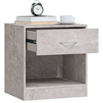 ZNTS Bedside Cabinets 2 pcs with Drawer Concrete Grey 342584