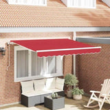 Retractable Awning Red 350 x 200 cm Fabric 3329749