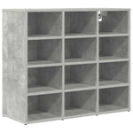 Shoe Cabinet Concrete grey 77.5 x 30 x 67 cm Engineered wood 808715