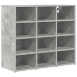 Shoe Cabinet Concrete grey 77.5 x 30 x 67 cm Engineered wood 808715