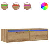 TV Cabinet with LED Lights Artisan Oak 100X35.5x25 cm 860246