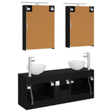 Bathroom Cabinet Set 5 pcs Black Oak Engineered Wood 3406672
