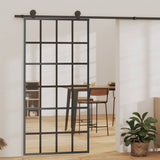 Sliding Door ESG Glass and Aluminium 102x205 cm Black 151022