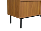 Sideboard, Kitchen Cabinet, Storage Cupboard with Rattan Decorated Doors, with 2 Sliding Barn Doors, N896P437305N