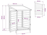 Garden Shed with Roof Brown 59 x 56 x 113.5 cm Solid Fir Wood 42033439