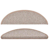 Stair Mats 10 pcs 56x17x3 cm Light Brown Half Round 149739