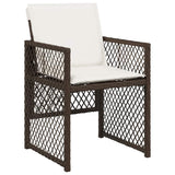 11 Piece Garden Dining Set with Cushions Brown Poly Rattan 3210753