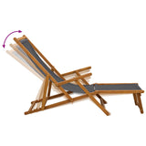 Folding Sun Lounger 3 Position Solid Eucalyptus Wood Grey 42024916