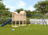 Outdoor Playset Natural Solid Pine Wood Large Durable 3156967