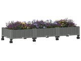 Garden Planter with Wheels Light Grey 120 x 40 x 33 cm PP 3423044