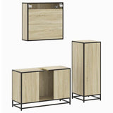 3 Piece Bathroom Furniture Set Sonoma Oak Engineered Wood 3300951
